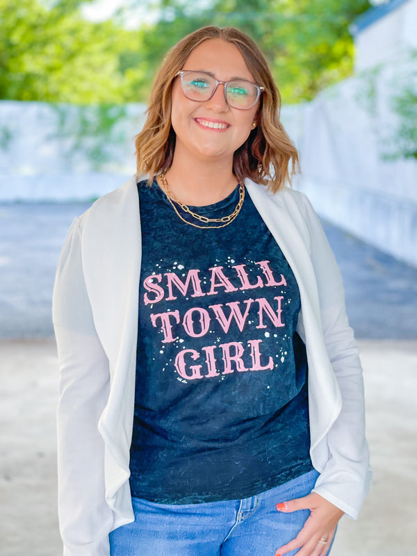 SMALL TOWN GIRL ACID WASHED TEE