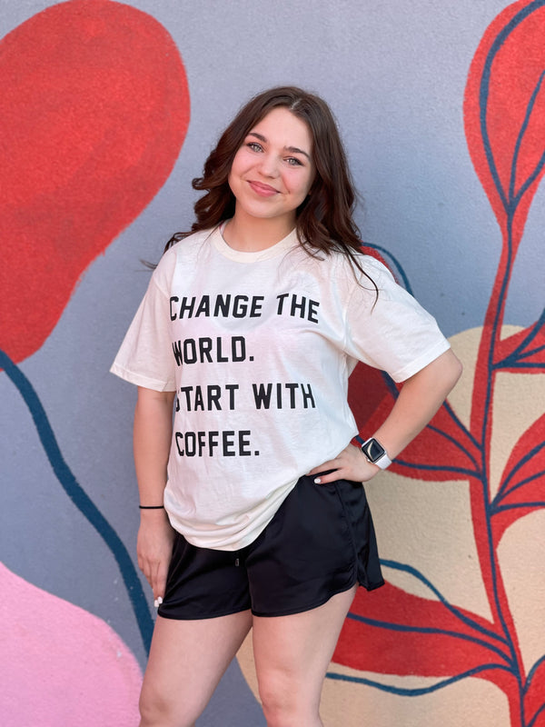 START WITH COFFEE GRAPHIC TEE