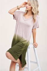 LOVE ME LIKE THAT OMBRE T-SHIRT DRESS