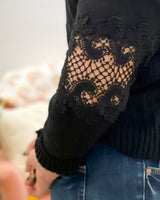 ON MY SLEEVE LACE DETAIL SWEATER